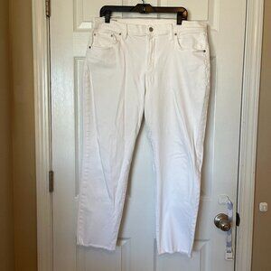 GAP 1969 Jeans Womens Sz 33/16 Girlfriend Ankle Relaxed Mid Rise White Denim